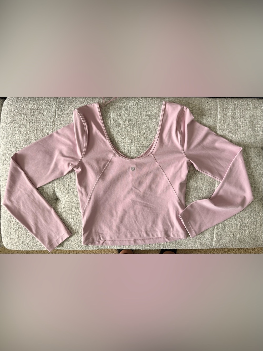 lululemon align rose pink scoop-ne k Long-Sleeve Crop Top